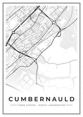 Street map poster of Cumbernauld town centre, North Lanarkshire