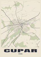 Street map poster of Cupar, Fife