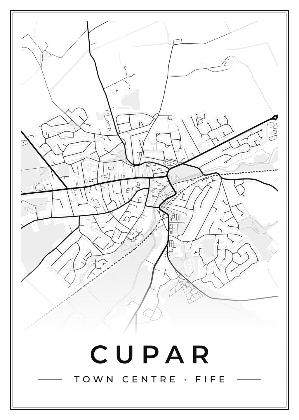 Street map poster of Cupar town centre, Fife
