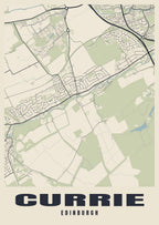 Street map poster of Currie, Edinburgh