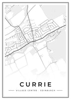 Street map poster of Currie village centre, Edinburgh