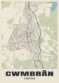 Street map poster of Cwmbrân, Torfaen