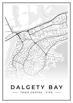 Dalgety Bay Town Centre Street Map Poster