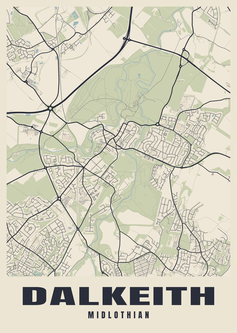 Dalkeith Street Map Poster