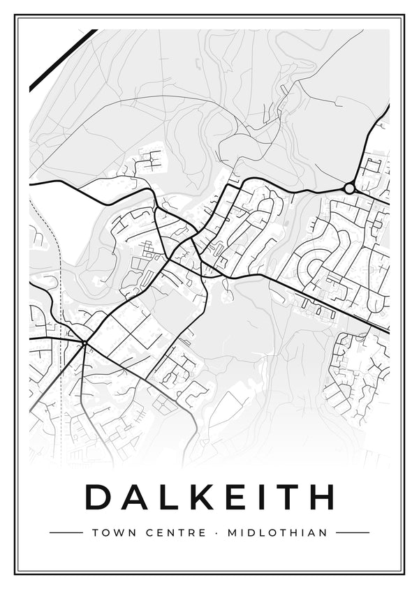 Dalkeith Town Centre Street Map Poster