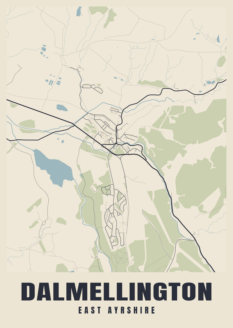 Dalmellington Street Map Poster