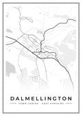 Street map poster of Dalmellington town centre, East Ayrshire