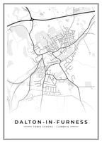 Street map poster of Dalton-in-Furness town centre, Cumbria