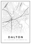Street map poster of Dalton village centre, South Yorkshire