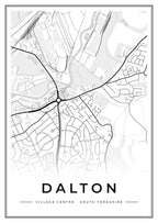 Street map poster of Dalton village centre, South Yorkshire