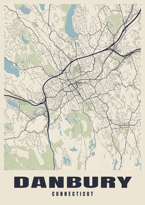 Danbury Street Map Poster