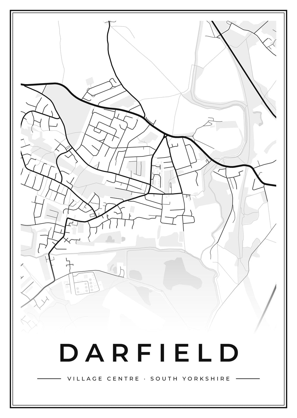Darfield Village Centre Street Map Poster