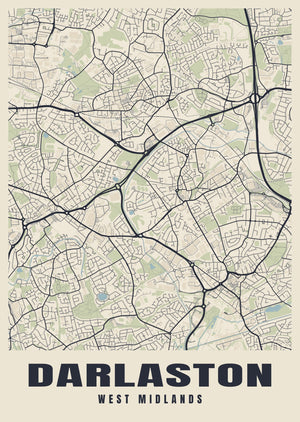 Darlaston Street Map Poster