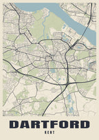 Street map poster of Dartford, Kent