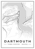 Street map poster of Dartmouth town centre, Devon
