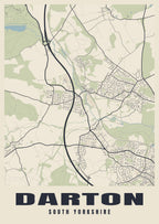 Street map poster of Darton, South Yorkshire