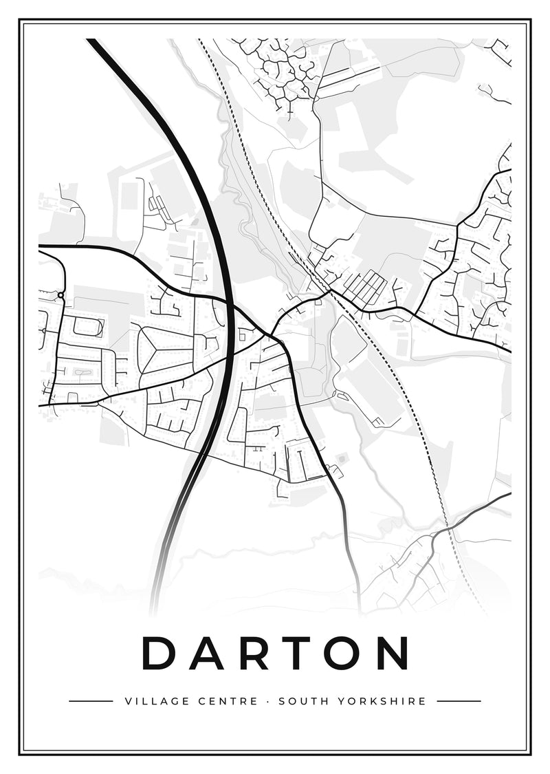 Darton Village Centre Street Map Poster