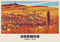 Darwen Tower poster, Retro Railway style