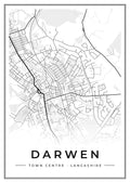 Street map poster of Darwen town centre, Lancashire