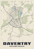 Street map poster of Daventry, Northamptonshire