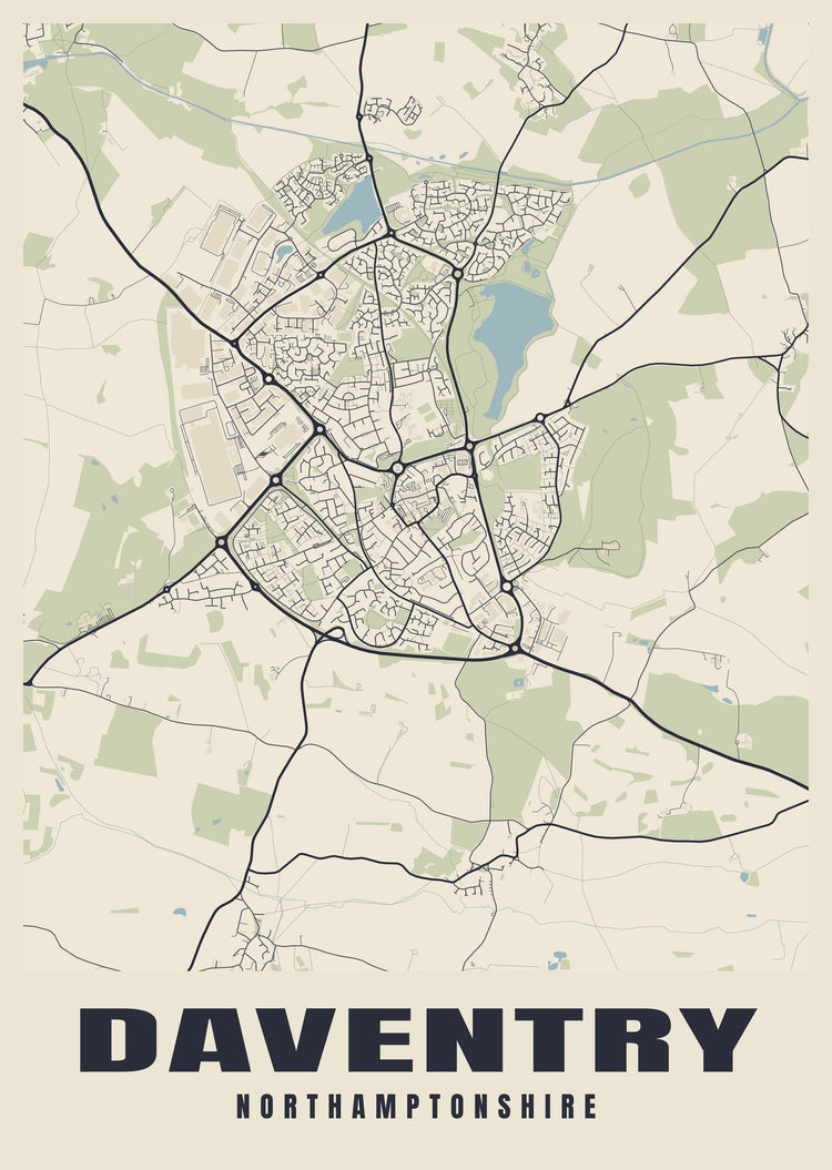Daventry Street Map Poster