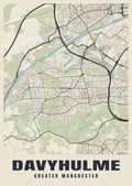 Street map poster of Davyhulme, Greater Manchester