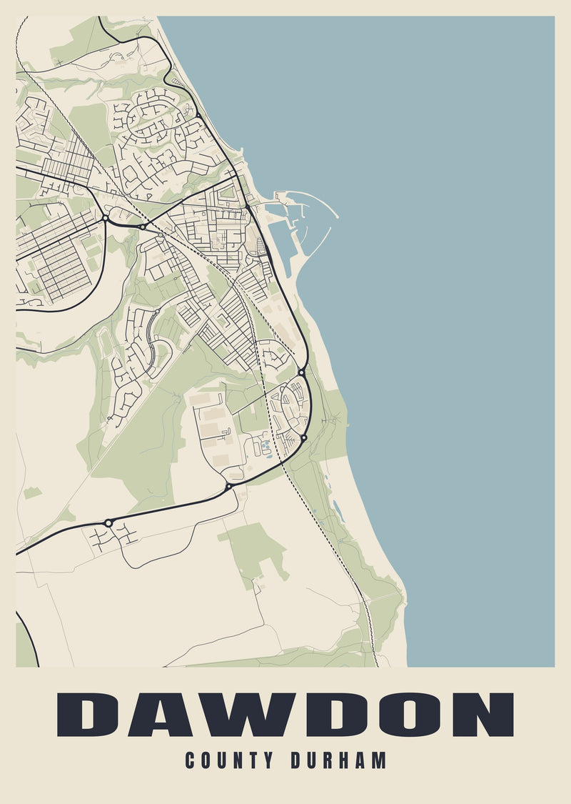 Dawdon Street Map Poster