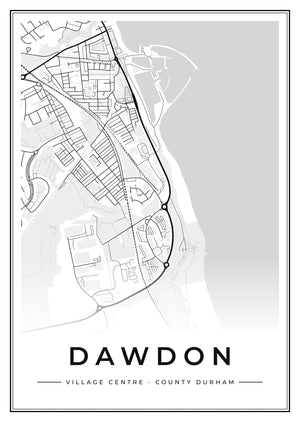 Dawdon Village Centre Street Map Poster