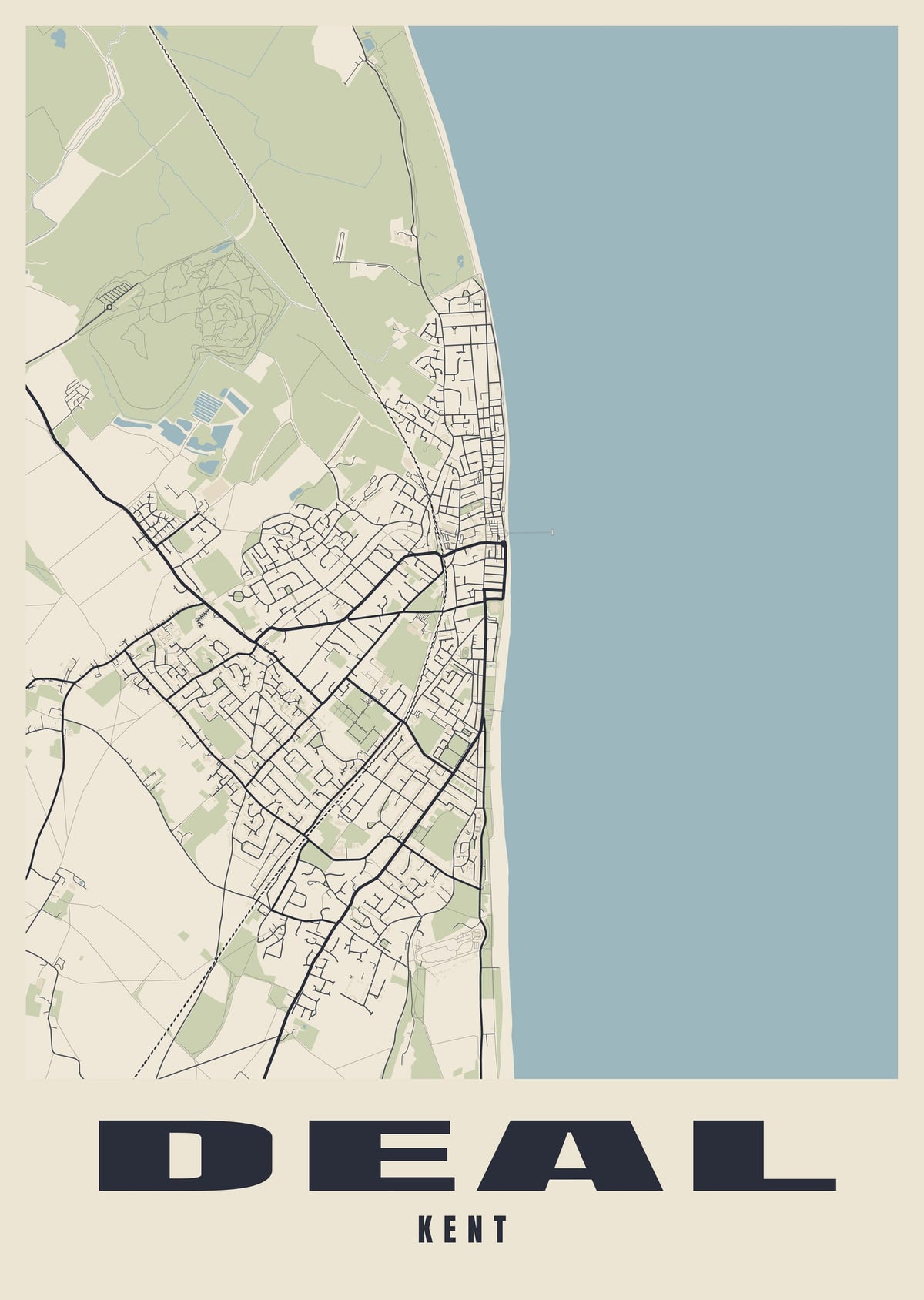 Street map poster of Deal, Kent
