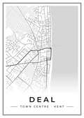 Street map poster of Deal town centre, Kent