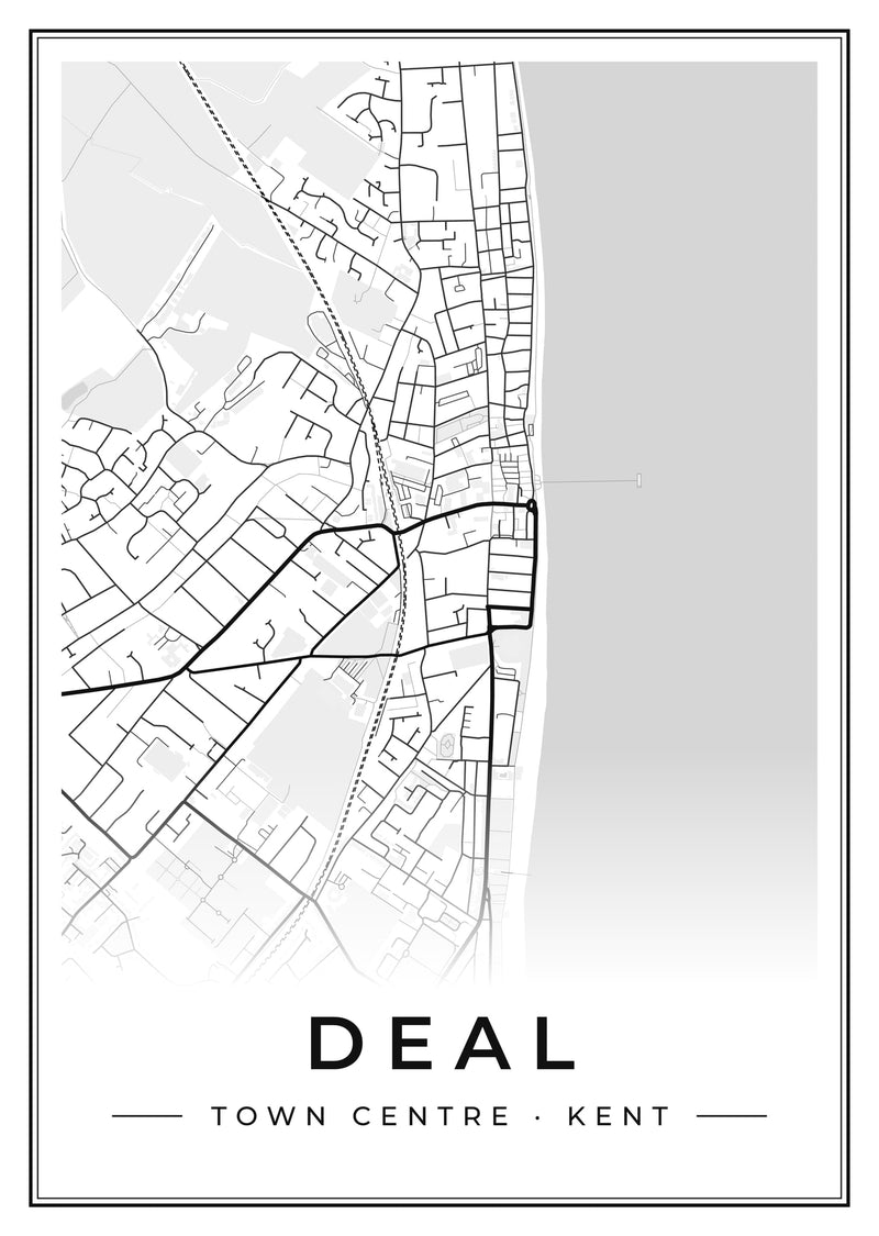 Deal Town Centre Street Map Poster