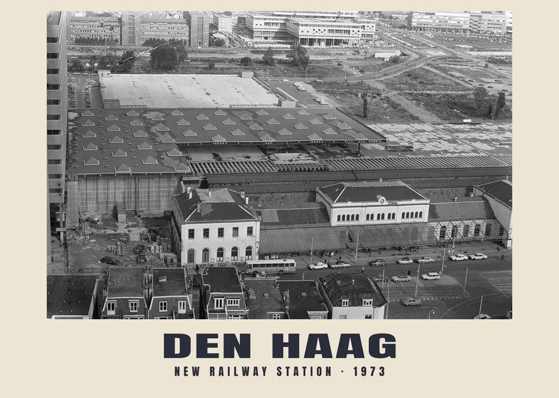 Nowy dworzec kolejowy, Den Haag — 1973 · Wydruk historycznej fotografii