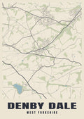 Street map poster of Denby Dale, West Yorkshire