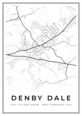 Street map poster of Denby Dale village centre, West Yorkshire