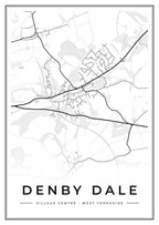 Street map poster of Denby Dale village centre, West Yorkshire