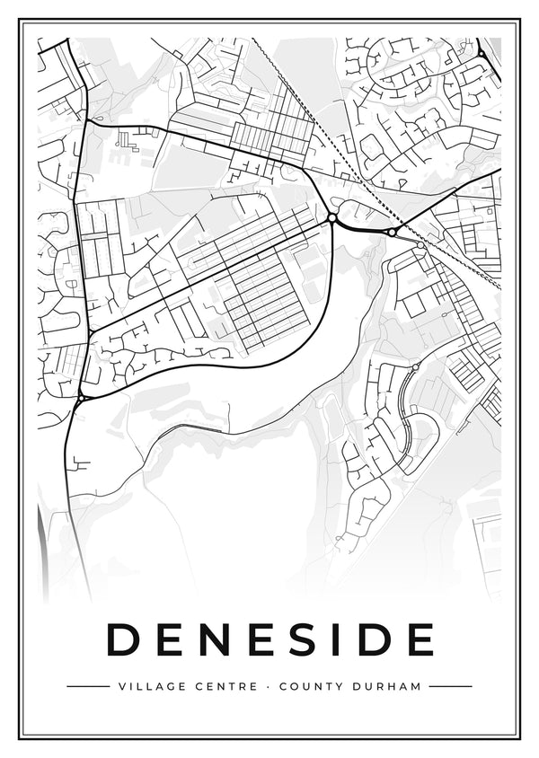 Deneside Village Centre Street Map Poster