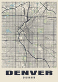 Street map poster of Denver, Colorado