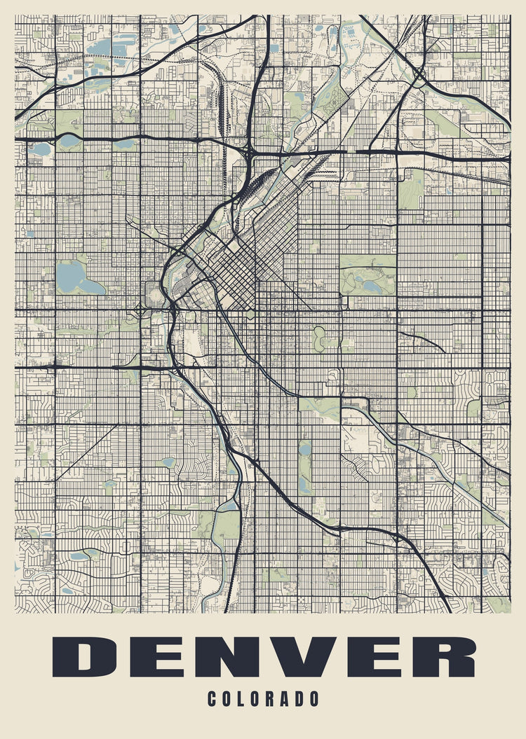Denver Street Map Poster
