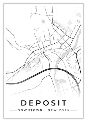 Deposit Downtown Street Map Poster