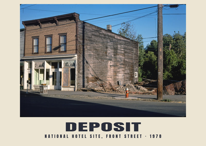 Standort des National Hotel, Front Street, Deposit, New York — 1978 · Historischer Fotodruck