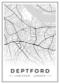 Street map poster of Deptford, Lewisham, London