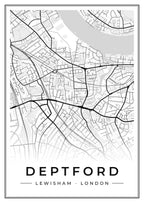 Street map poster of Deptford, Lewisham, London
