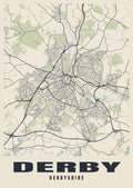 Street map poster of Derby, Derbyshire