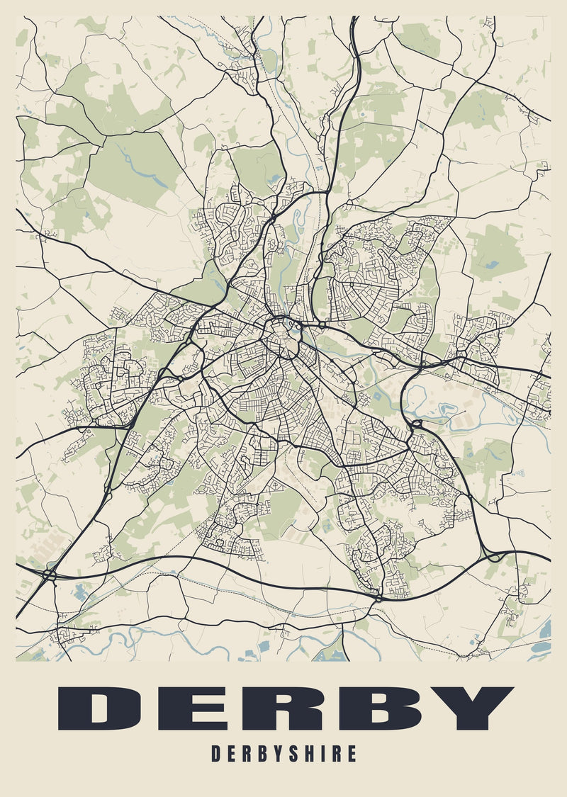 Derby Street Map Poster
