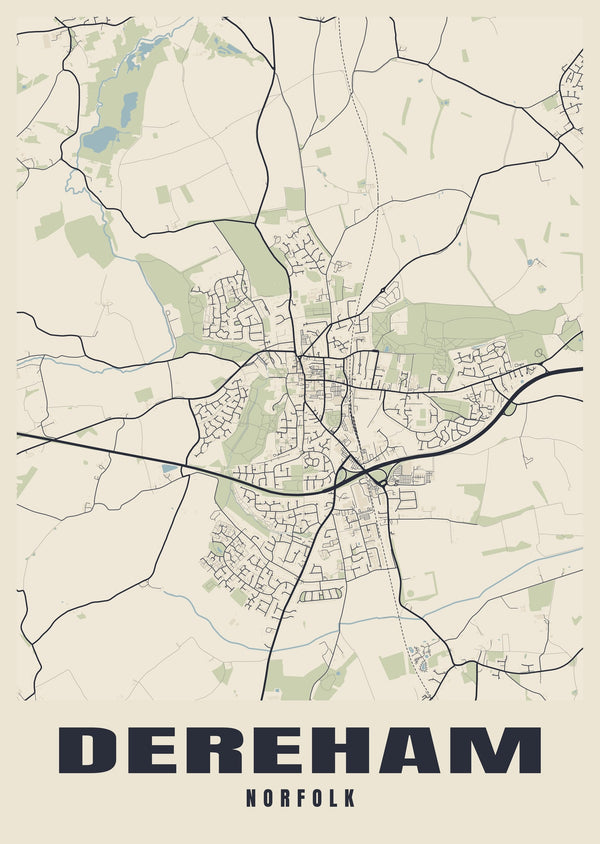 Dereham Street Map Poster