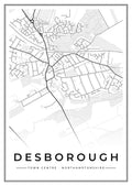 Street map poster of Desborough town centre, Northamptonshire