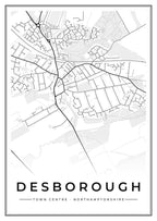 Street map poster of Desborough town centre, Northamptonshire