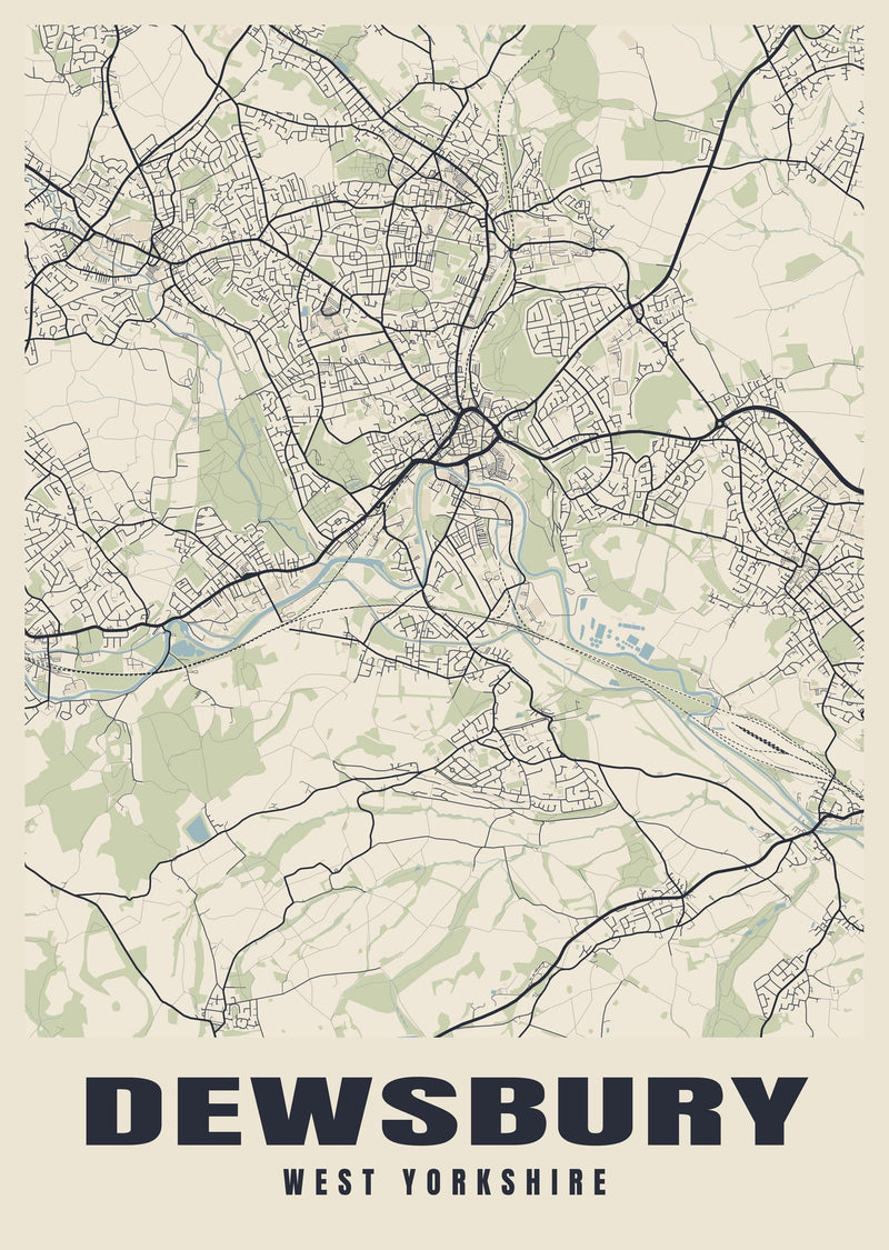 Dewsbury Street Map Poster