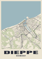 Street map poster of Dieppe, Normandy
