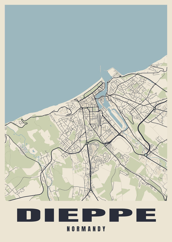 Dieppe Street Map Poster